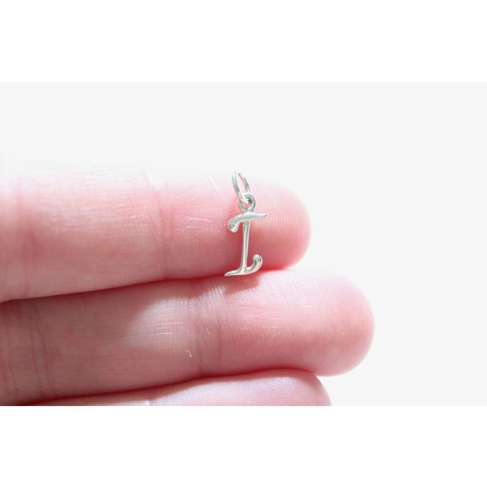 Sterling Silver Cursive I Initial Charm - image 1